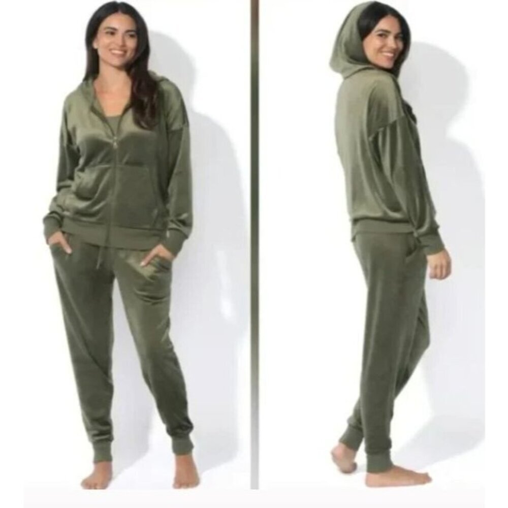 Felina Women's Plush Olive Lounge Robe Xxl Polyester & Spandex Nwot M0212